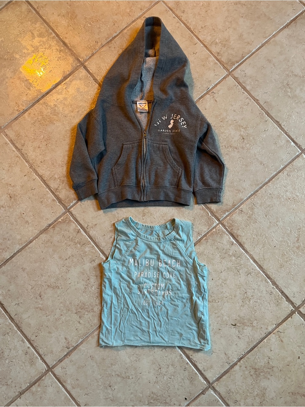 Vineyard Vines zip-up hoodie 3T & blue malibu cut off tshirt 4T